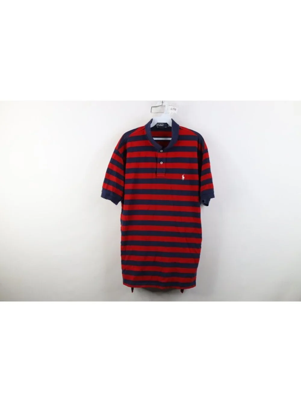 Vintage 90s Ralph Lauren Mens 2XL Distressed Striped Color Block Golf Polo Shirt
